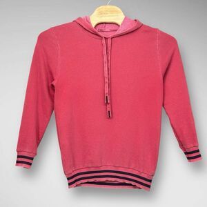 Stateside Hoodie Womens Medium Red Terry Anthropologie USA Made Casual Minimal